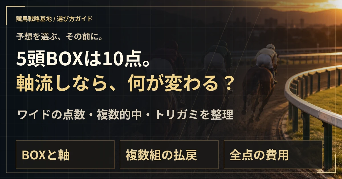 ワイド無料予想の読み方｜BOX・軸流し・複数的中とトリガミの解説ビジュアル