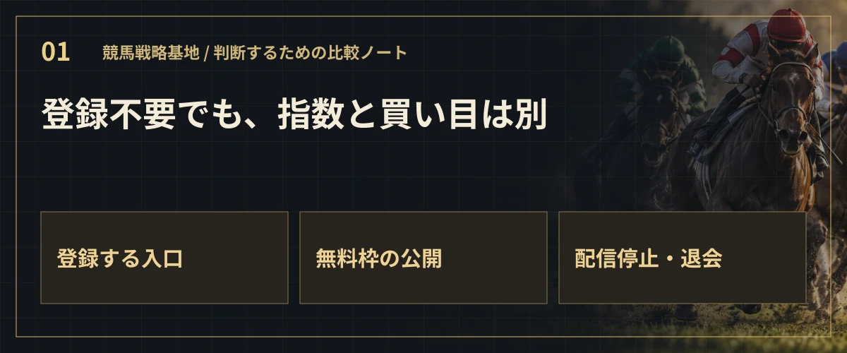 登録不要でも、指数と買い目は別
