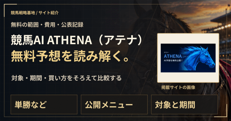 競馬AI ATHENA（アテナ）の無料予想｜実績・料金・利用条件の解説ビジュアル