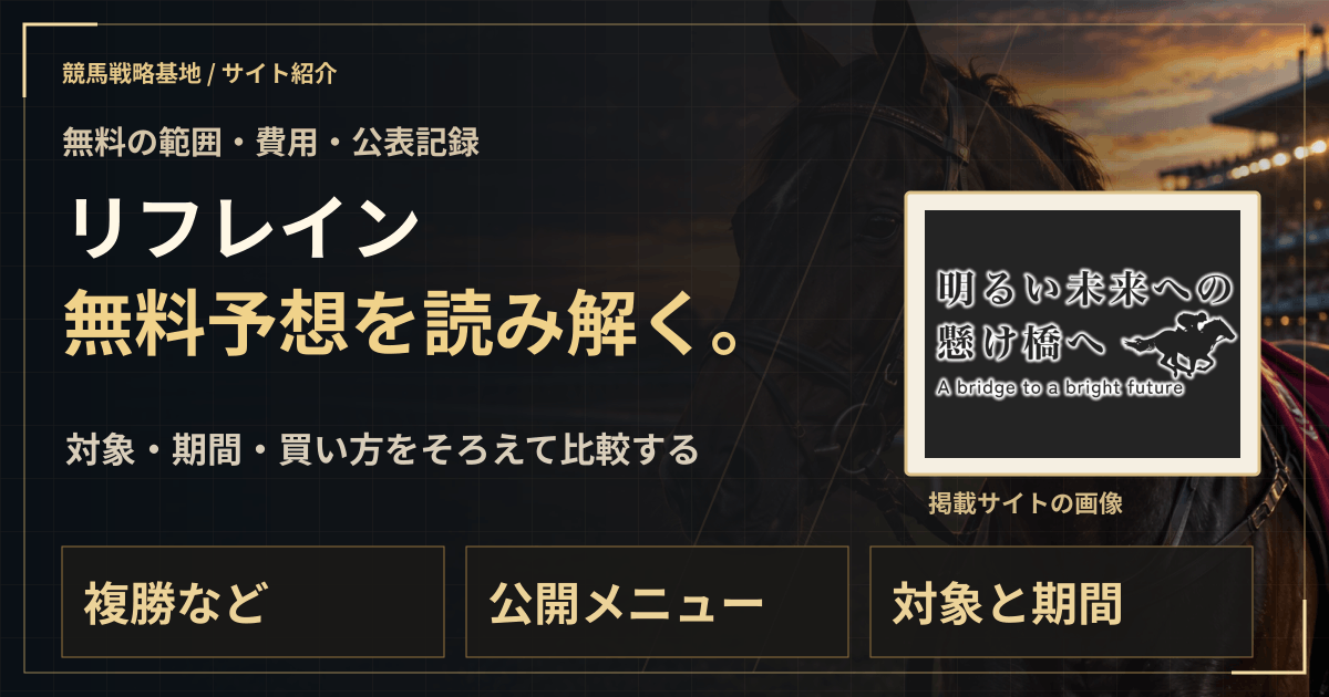 リフレインの無料予想|実績・料金・利用条件の解説ビジュアル
